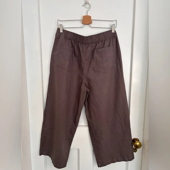 Anne Klein Linen Cropped Wide Leg Pants Size Medium - Picture 6 of 7